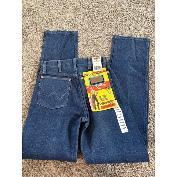 Wrangler Denim - 80s Vtg Wrangler Jeans‎ Womens 7 26x34 Cowboy Cut 13MWZG Made In USA Fuzzy NWT